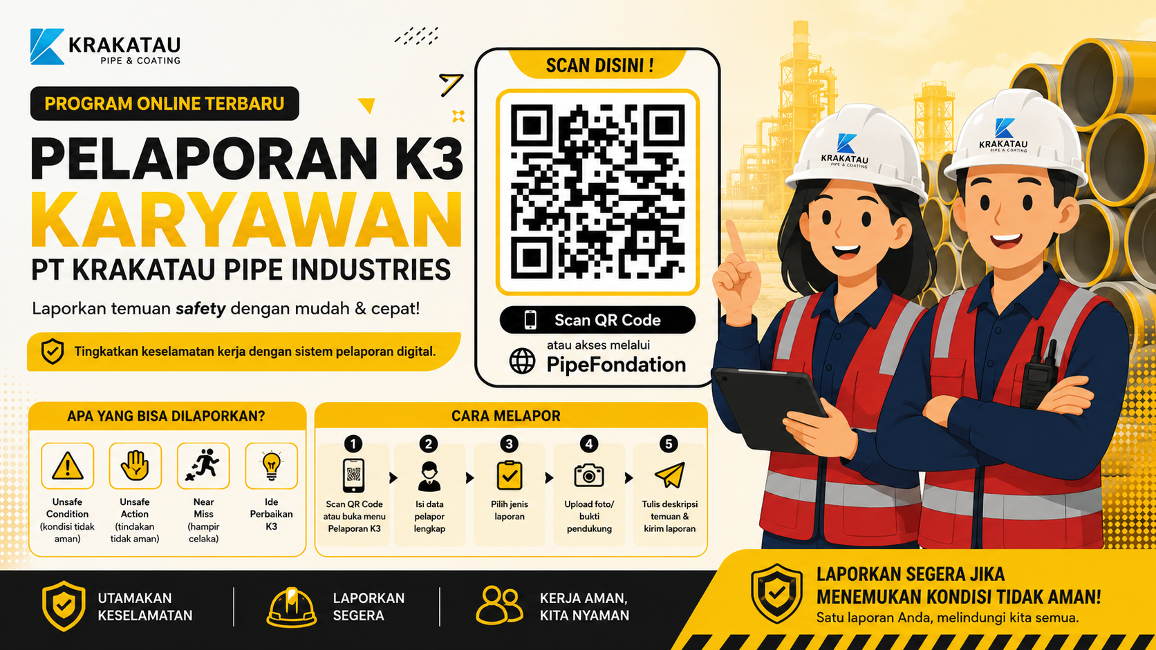 Program Online Pelaporan K3 Kini Hadir di PipeFondation